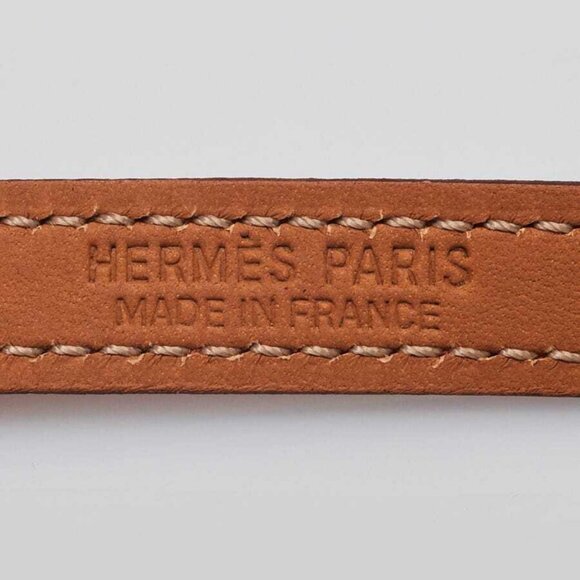 Hermes Orange/Gold Swift Leather Mini Etriviere 4 Tours Leather Wrap Bracelet - Picture 6 of 6